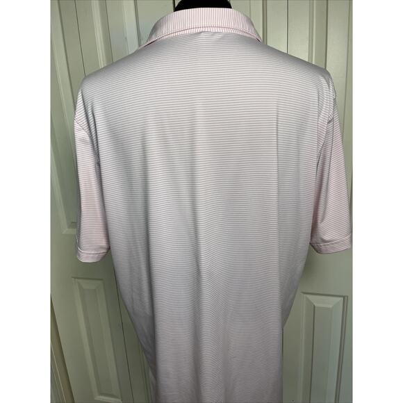 Peter Millar SUMMER‎ COMFORT Men’s Pink Striped Golf Polo Shirt LG - Picture 2 of 8